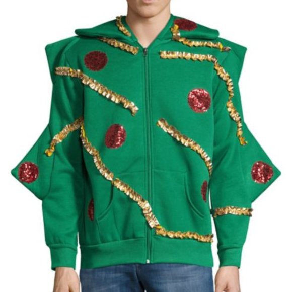 christmas tree zip up hoodie